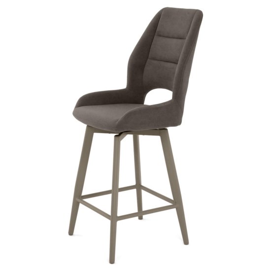 Стул полубарный на металлокаркасе мягкий из велюра (арт 35537) Фото 3