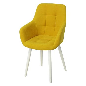 Стул кухонный с мягким сидением желтый из велюра (арт 24417) - Фото 2
