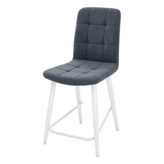 Стул на металлокаркасе серый из велюра современный (арт 18739) Фото 5