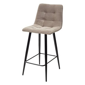 Стул полубарный на металлокаркасе с мягким сидением бежевый (арт 15143) - Фото 2