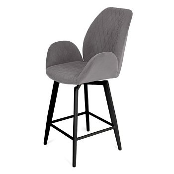 Барный стул с мягким сидением из велюра современный (арт 33590) - Фото 2
