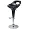 Барный стул с ножками хром черный пластиковый регулируемый (арт 6528)