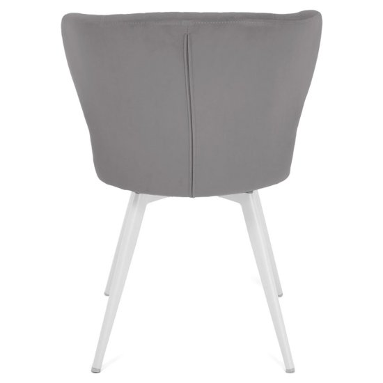 Стул на металлокаркасе серый велюровый (арт 22012) Фото 6