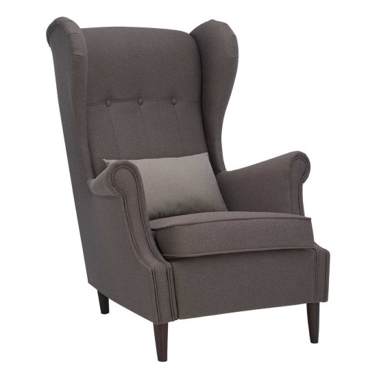 Стул-кресло мягкий с подлокотниками серый классический (арт 29447) Фото 1