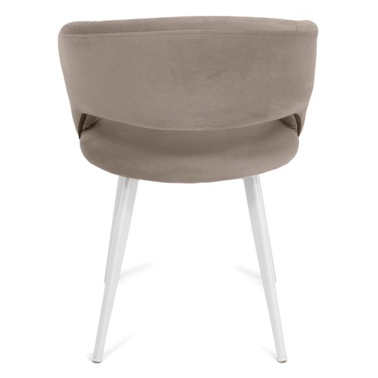 Стул мягкий слоновая кость из велюра (арт 33608) Фото 6