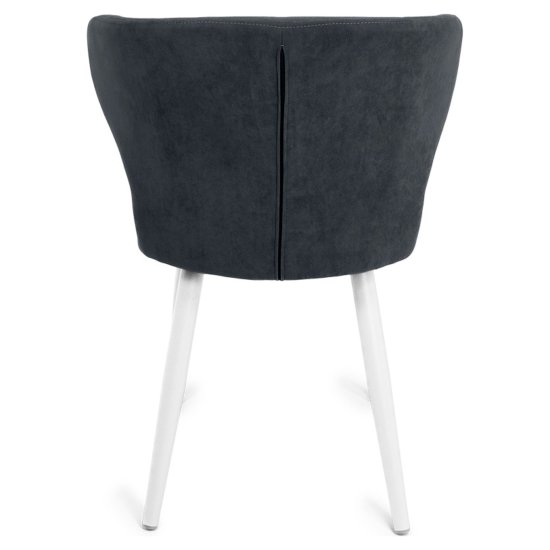 Стул на металлокаркасе мягкий серый из велюра (арт 25830) Фото 3