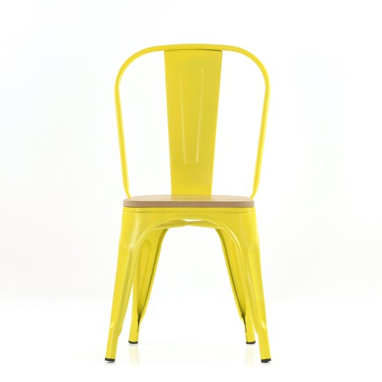 Стул дизайнерский желтый tolix (арт 6760) Фото 4