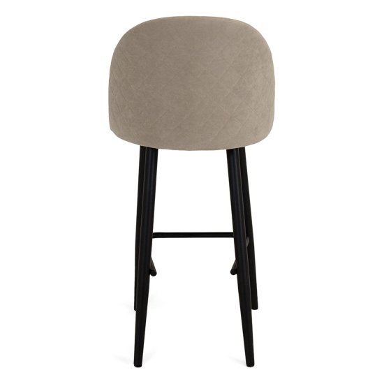 Барный стул мягкий бежевый из велюра (арт 21466) Фото 6