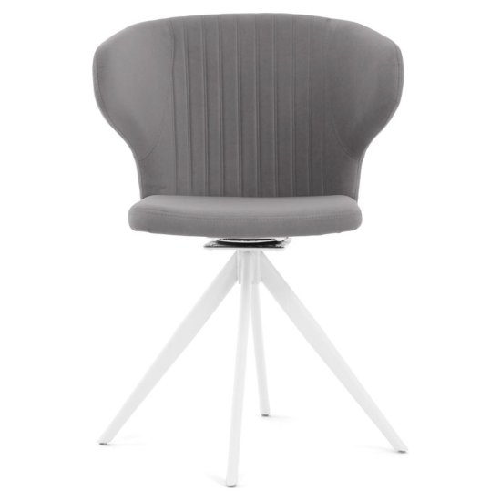 Стул на металлокаркасе мягкий серый из велюра (арт 35586) Фото 7