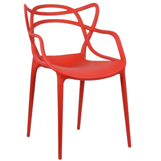 Стул красный из пластика современный (арт 2359) Фото 1