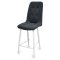Стул барный с мягким сидением серый из велюра (арт 20827)