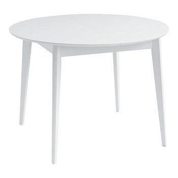 Стол для кухни раздвижной круглый белый D-105(+30) см (арт 6886) - Фото 2