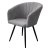 Стул с подлокотниками серый из велюра (арт 33483)