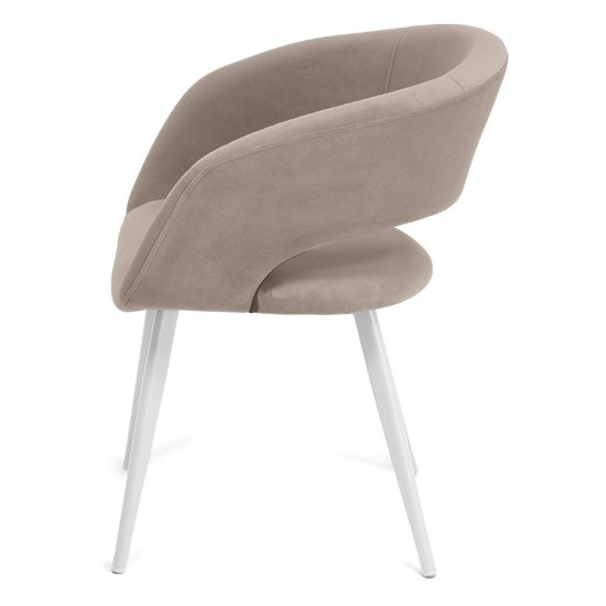 Стул мягкий слоновая кость из велюра (арт 33608) Фото 3