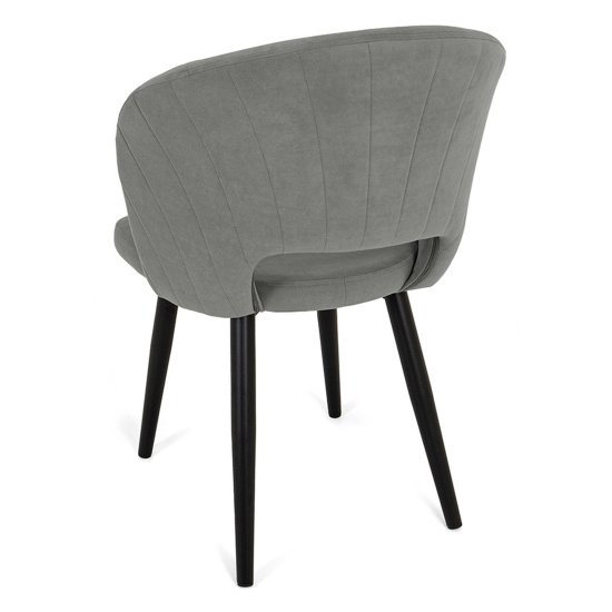 Стул на металлокаркасе мягкий серый из велюра (арт 26897) Фото 5