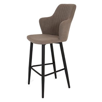 Стул барный на металлическом каркасе мягкий современный (арт 26200) - Фото 2