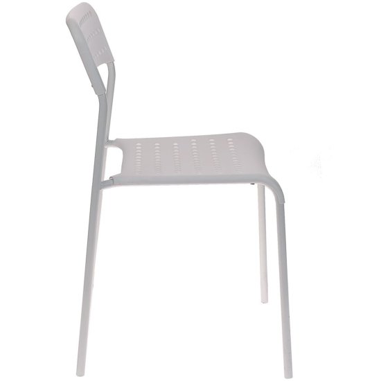 Стул на металлическом каркасе белый пластиковый (арт 6672) Фото 3
