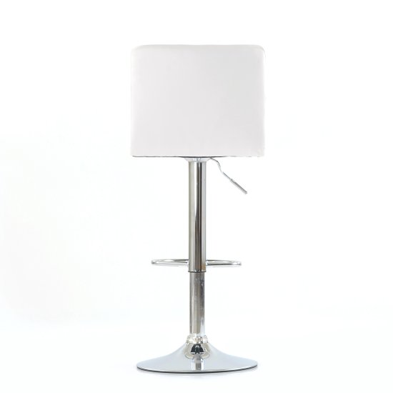 Барный стул на металлокаркасе мягкий белый регулируемый (арт 5531) Фото 3