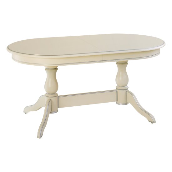 Кухонный стол раздвижной овальный бежевый в классическом стиле (арт 10816) Фото 1