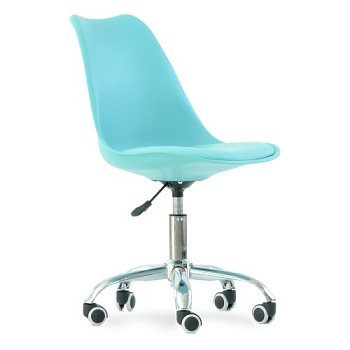 Стул для кухни дизайнерский с мягким сидением голубой (арт 14990) - Фото 2