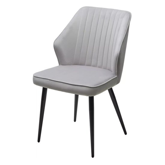 Стул с черными ножками мягкий серый велюровый (арт 33491) Фото 1