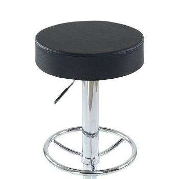 Барный стул на металлическом каркасе с мягким сидением черный (арт 6440) - Фото 2