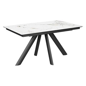 Стол обеденный раздвижной из керамогранита черный (арт 32669) - Фото 2