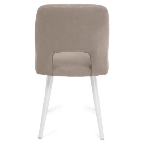 Стул металлический бежевый из велюра современный (арт 13991) Фото 6