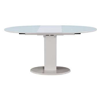 Обеденный стол раскладной овальный белый на одной ножке (арт 31469) - Фото 2