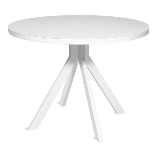 Стол обеденный круглый белый на одной ножке (арт 14119) Фото 1