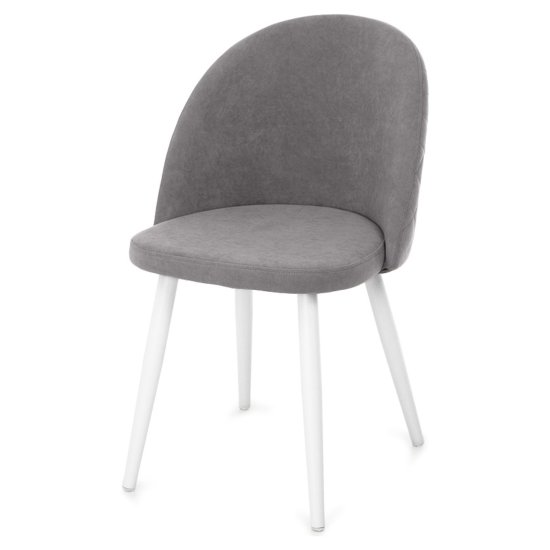 Стул с металлическими ножками серый велюровый (арт 20283) Фото 4