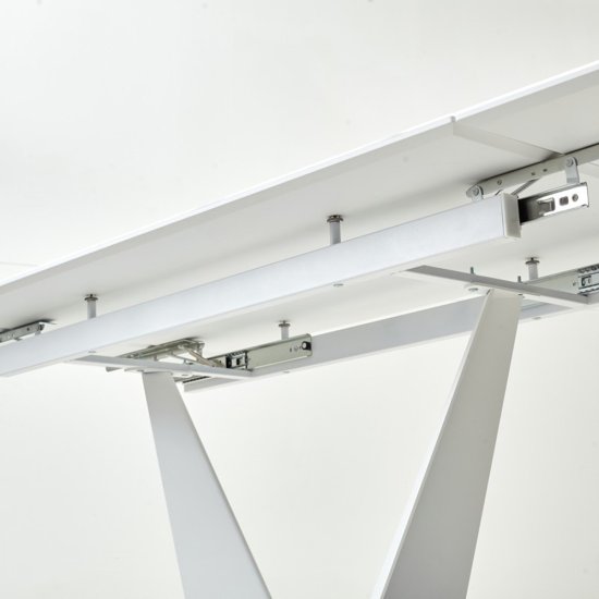 Стол дизайнерский раздвижной со стеклянной столешницей белый (арт 15645) Фото 3