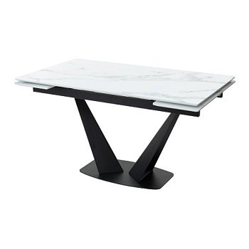 Стол дизайнерский раздвижной стеклянный на одной ножке (арт 14873) - Фото 2