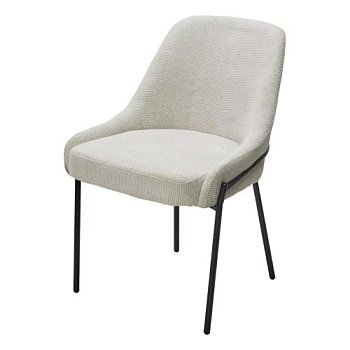 Стул на металлокаркасе с черными ножками мягкий бежевый (арт 33468) - Фото 2