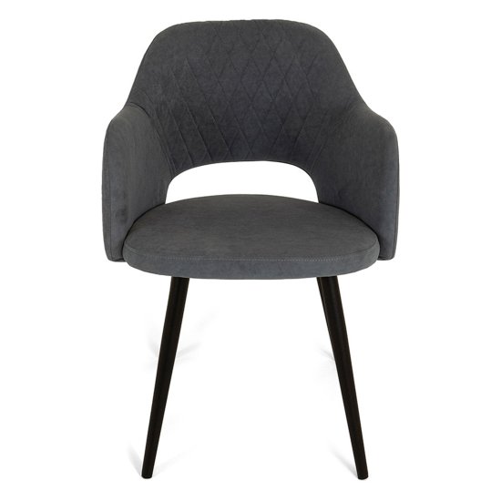 Полукресло мягкое с подлокотниками серое велюровое (арт 27743) Фото 2