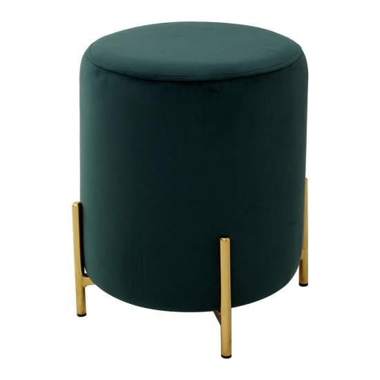 Пуфик деревянный мягкий зеленый из велюра (арт 10742) Фото 1