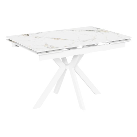 Стол раздвижной с покрытием из керамики бежевый (арт 33525) Фото 2