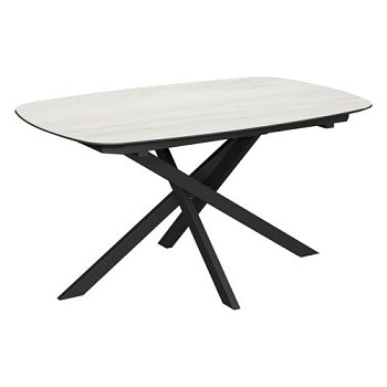 Стол обеденный раскладной керамический слоновая кость (арт 34291) - Фото 2