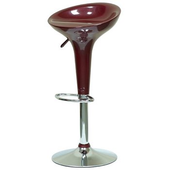 Стул барный ножки хром красный из пластика регулируемый (арт 2372) - Фото 2