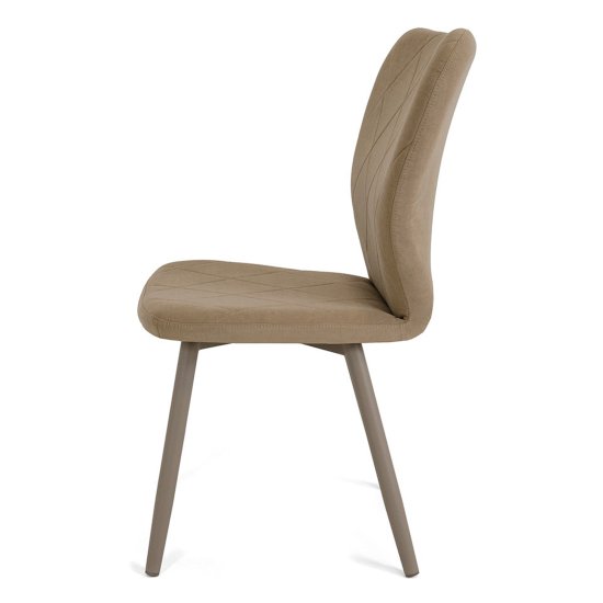 Стул мягкий бежевый из велюра (арт 23536) Фото 4