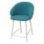 Полубарный стул с мягким сидением голубой велюровый (арт 25281)