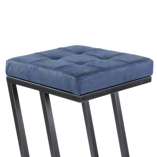 Табурет дизайнерский мягкий синий в стиле лофт (арт 11471) Фото 2