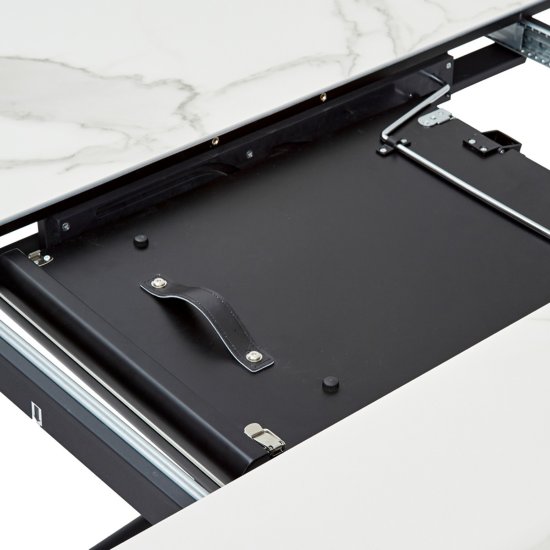 Стол дизайнерский раздвижной круглый с покрытием из керамики (арт 7497) Фото 5