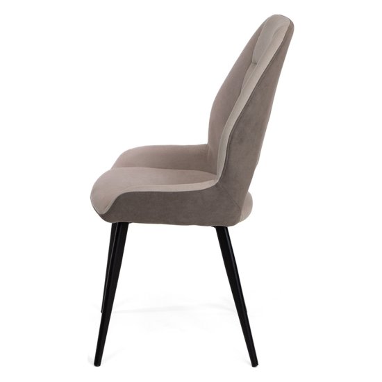 Стул на металлическом каркасе бежевый из велюра (арт 35462) Фото 4