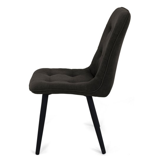 Стул с черными ножками серый велюровый (арт 20624) Фото 4