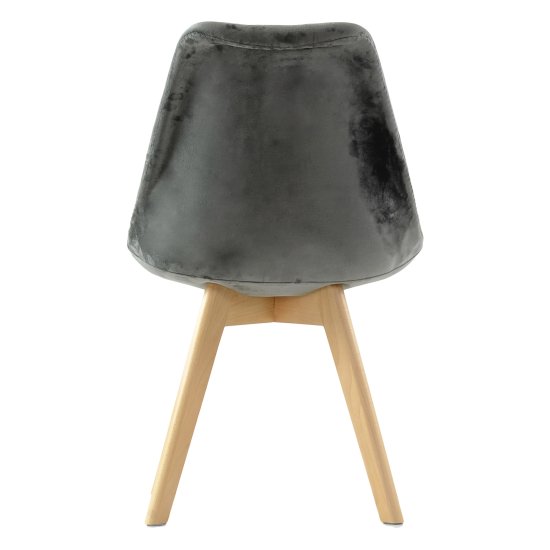 Стул с мягким сидением серый из велюра (арт 11896) Фото 3