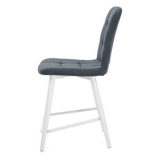 Стул на металлокаркасе серый из велюра современный (арт 18739) Фото 4