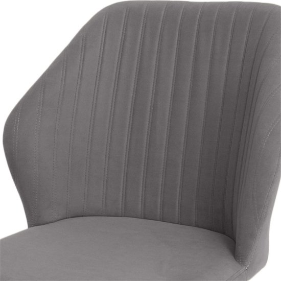 Стул металлический серый велюровый (арт 35397) Фото 6