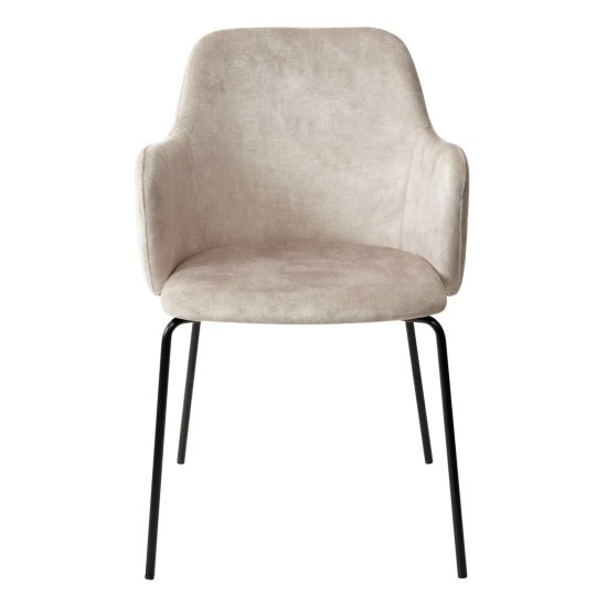 Стул мягкий с подлокотниками бежевый из велюра (арт 28944) Фото 3