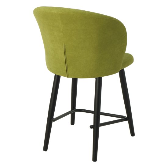 Барный стул на металлическом каркасе мягкий зеленый (арт 22548) Фото 2